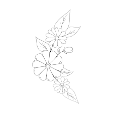 a line drawing of flowers on a white