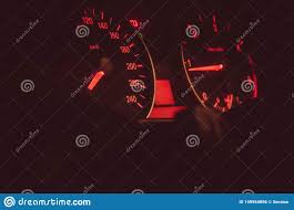 Dashboard Machine With Lights On Stock Photo Image Of Dial