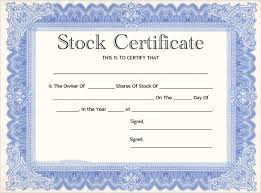 Printable Stock Certificate Tagesspartipp Com