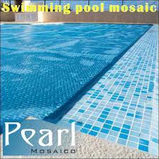 glass mosaic blue swimming pool tiles