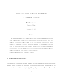 pdf nonstandard topics for student presentations in differential pdf nonstandard topics for student presentations in differential equations