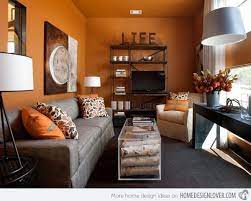 Grey And Orange Living Room
