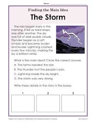 1st Or 2nd Grade Main Idea Worksheet About Storms