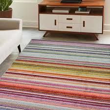 multicoloured stripe rug