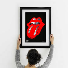 rolling stones tongue lips poster