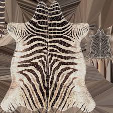 zebra hide rug with fur 3d model 19