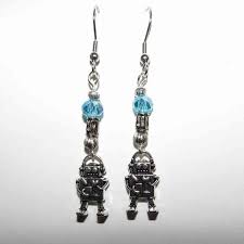 Quirky Robot No 2 Swarovski Style Crystal Earrings Your Choice Of Colour 16