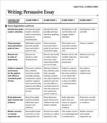 High school essay rubric sample dravit si Paragraph Persuasive Essay Rubric  High School image