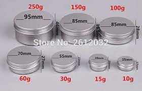 round aluminium lip balm containers at
