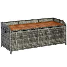 Outsunny Outdoor Storage Bench Wicker