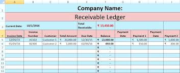 Ledger Book Template Download Accounts Receivable Excel Template