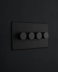 Designer Dimmer Switch Quadruple Black Light Switch Black