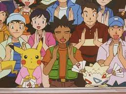 Brock #Pikachu and #Togepi watching #Ash and #Misty battle in Pokemon  Season 5 Episode 8 