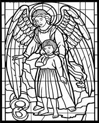 Printable Angel and Child Stained Glass ...