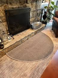 wool half round hearth rug
