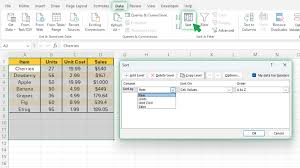 how to sort data in microsoft excel