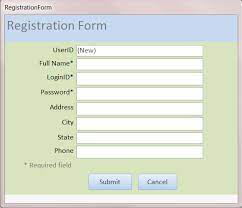 how to create registration form