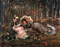 Lesen im Wald (2) von Eva Gonzales (1849-1883, France) - Eva-Gonzales-Reading-in-the-Forest-2-