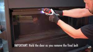 gas fireplace glass door removal