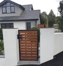 metal frame wooden gates contemporary