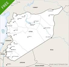 Syria is bordered by the mediterranean sea, turkey to the north, iraq to the south and east, jordan to the south, and lebanon and israel to the west. Free Vector Map Of Syria Political One Stop Map