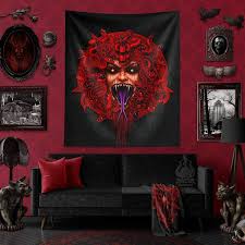 Tapestry Red Pentagram Wall Hanging