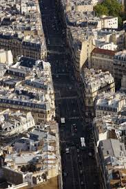 high elevation view of paris cityscape