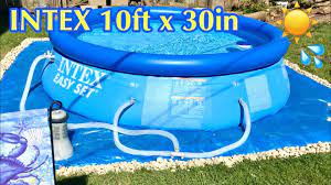INTEX EASY SET 10ft x 30in SET UP WITH INTEX FILTER PUMP ~ STEP BY STEP  INSTRUCTIONS - YouTube