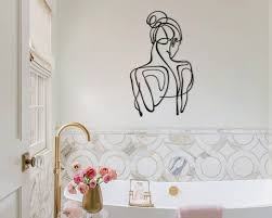 Woman Metal Wall Art Bathroom Wall
