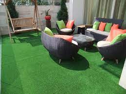 artificial grass to fake a grassy patio