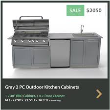 Grab exclusive discount with our special coupon code on premium quality kitchen cabinets. Gray 2 Pc Bbq Grill Outdoor Kitchen Cabinets Bbq Grill Cabinet 2 Door Cabinet 4 Life Outdoor Inc