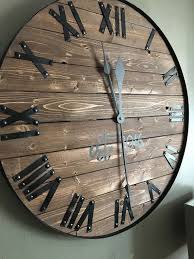Large Farmhouse Wooden Wall Clock