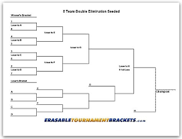 8 Team Double Elimination Seeded Tournament Bracket