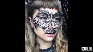 lacy black cat halloween makeup