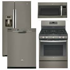Ge kitchen appliance packages in slate. Package 37 Ge Appliance 4 Piece Appliance Package With Gas Range Slate Slate Appliances Kitchen Appliance Packages Slate Appliances White Cabinets
