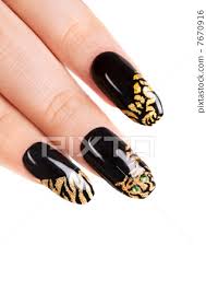 nail art tiger 4 stock photo 7670916