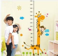 Details About Kids Height Measure Growth Chart Giraffe Wall Stickers Room Living Room Decor Li