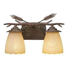 Hampton Bay Vanity Lighting 2 Light Dimmable Damp Rated Weathered Spruce 74 97 Picclick