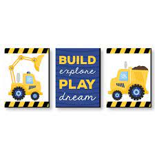 Choosing the right furniture, decorating in a stimulating way, and emphasizing organization is all it takes to create an excellent homework station! Construction Truck Baby Boy Nursery Wall Art Kids Room Decor 7 5 X 10 Set Of 3 Prints Walmart Com Walmart Com