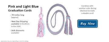 pink and light blue graduation cords