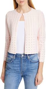 Ted Baker Pale Pink London Dominna Metallic Detail Cardigan Size 6 S 40 Off Retail