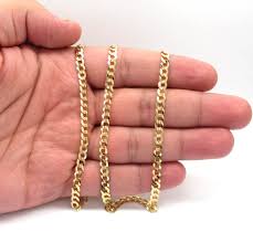 10k yellow gold chain for men's real byzantine 24 inch long 3.5mm real gold new! Buy 14k Yellow Gold Solid Cuban Chain 20 24 Inch 4 70mm Online At So Icy Jewelry