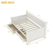 White Twin Size Daybed With 2 Large