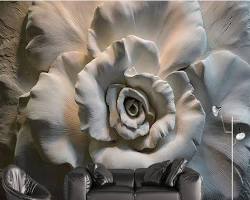 Image of Realistic 3D rose wallpaper design