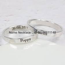 date ring silver plated name necklace lab