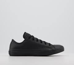 Converse all star black with swarovski crystals and stars exclusive. Converse All Star Low Leather Black Mono Leather Unisex Sportschuhe