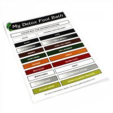 Laminated Detox Foot Bath Color Chart 11 X 17