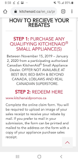 kitchenaid canada rebate valid for
