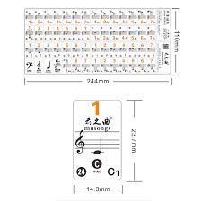 Us 1 48 10 Off Transparent 37 49 61 88 Keys Electronic Keyboard Sticker Piano Stave Note Sticker Notation Version Sheet Music For White Keys In
