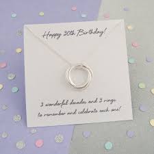Young attractive blonde woman celebrates her 30th birthday. 30th Birthday Gift For Her 30th Birthday Ideas 30th Birthday Gift For Daughter Handmade 3 Rings For 3 Decades Russian Ring Necklace